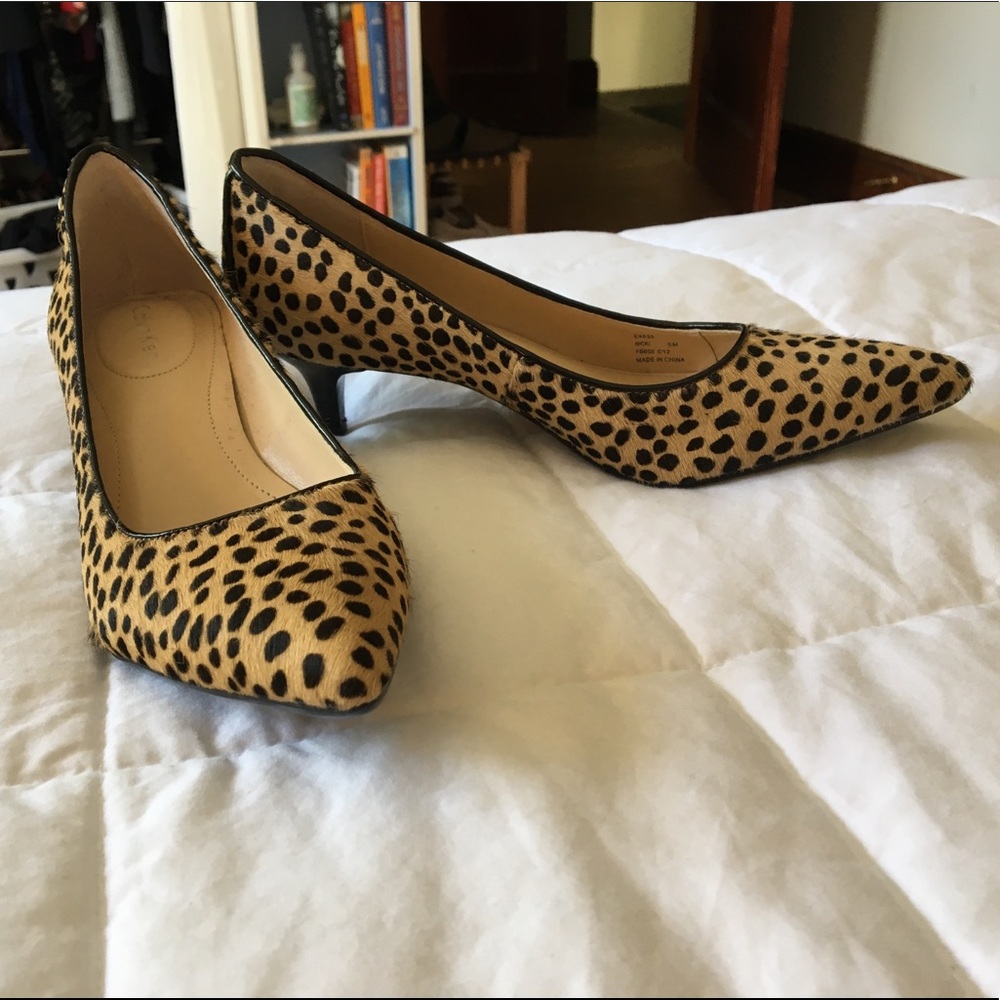 Calvin Klein leopard print kitten heels